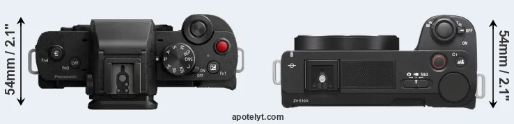 Compare G110 versus ZV-E10 II top