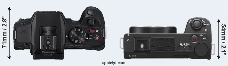 Compare G6 versus ZV-E10 II top