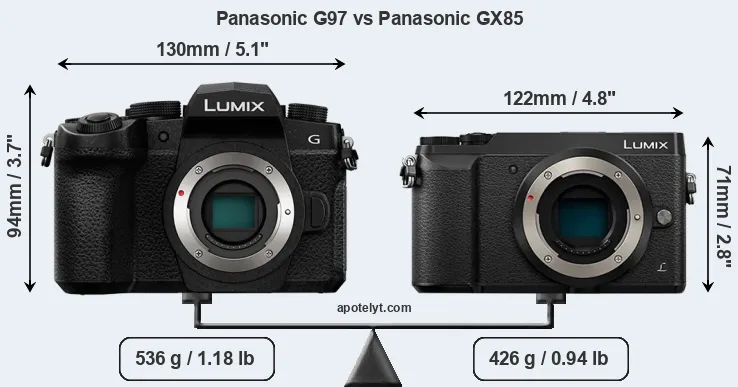Size Panasonic G97 vs Panasonic GX85
