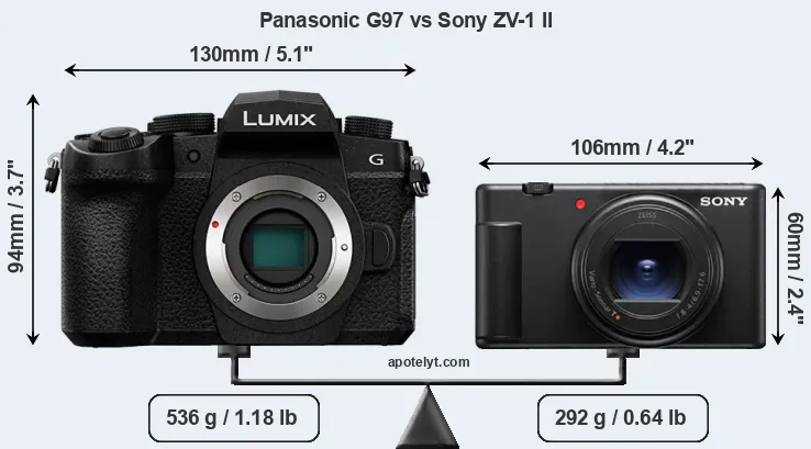 Size Panasonic G97 vs Sony ZV-1 II