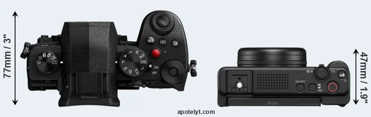 Compare G97 versus ZV-1 II top