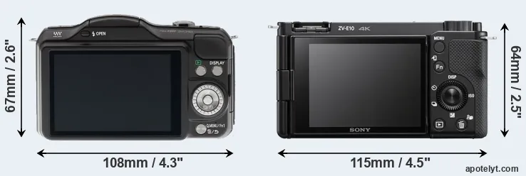 Comparison GF5 or ZV-E10 rear