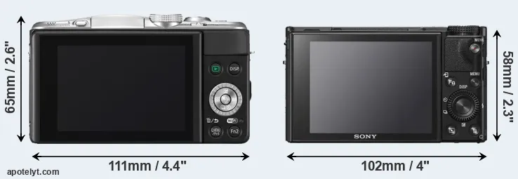 Comparison GF6 or RX100 VI rear