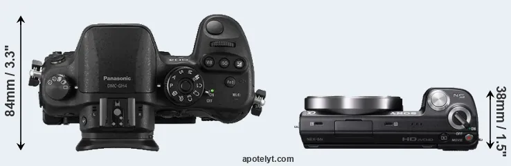 Compare GH4 versus NEX-5N top