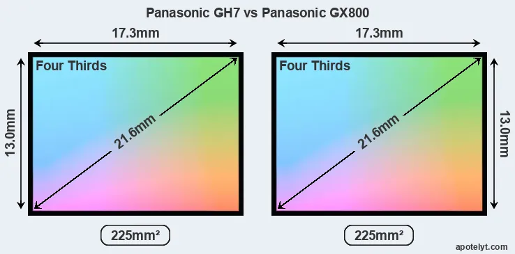 Panasonic GH7 and Panasonic GX800 sensor measures