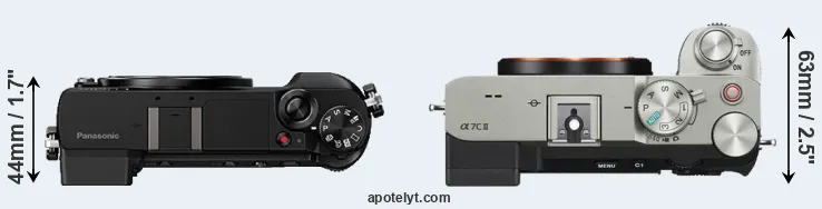 Compare GX80 versus A7C II top