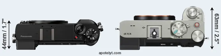 Compare GX80 versus A7C R top