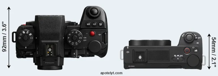 Compare S1R II versus ZV-E10 II top
