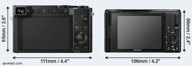 Comparison ZS100 or ZV-1 II rear