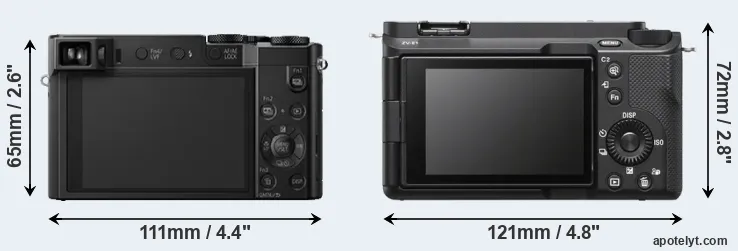 Comparison ZS100 or ZV-E1 rear