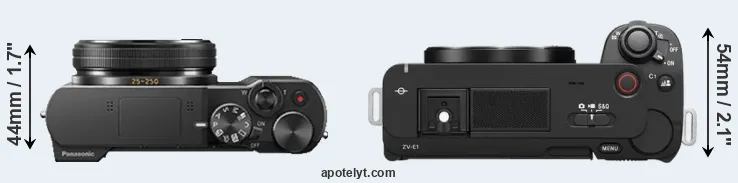 Compare ZS100 versus ZV-E1 top