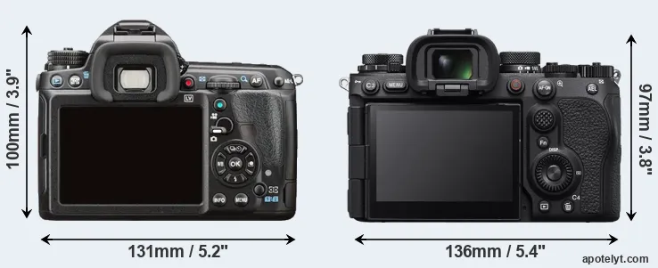 Comparison K-3 II or A9 III rear