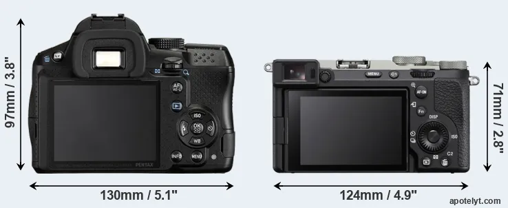 Comparison K-30 or A7C II rear