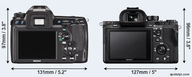 Comparison K-5 II or A7R II rear