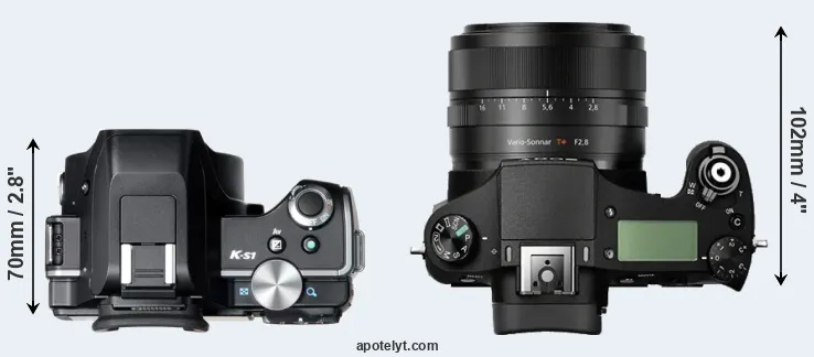Compare K-S1 versus RX10 top