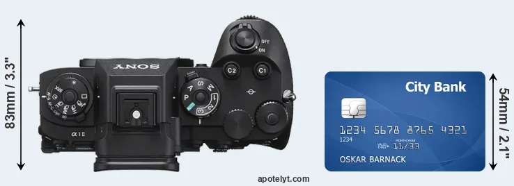 A1 II and credit card from top