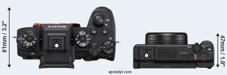 Compare A1 versus ZV-1 II top