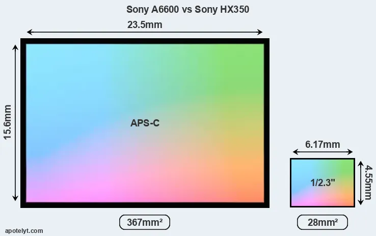 Sony A6600 and Sony HX350 sensor measures