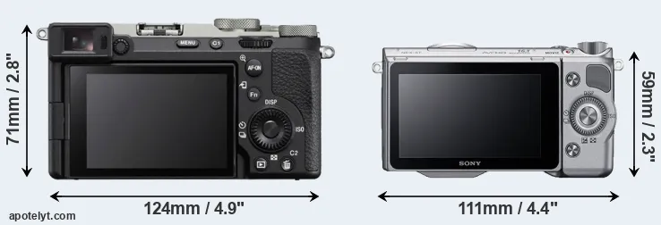 Comparison A7C II or NEX-5T rear