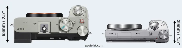 Compare A7C II versus NEX-5T top