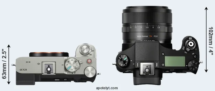 Compare A7C R versus RX10 top