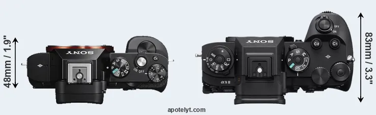 Compare A7S versus A9 III top