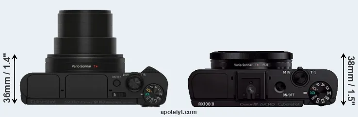 Compare HX80 versus RX100 II top