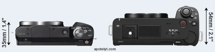 Compare NEX-3N versus ZV-E1 top
