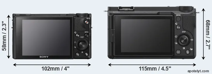 Comparison RX100 VII or ZV-E10 II rear