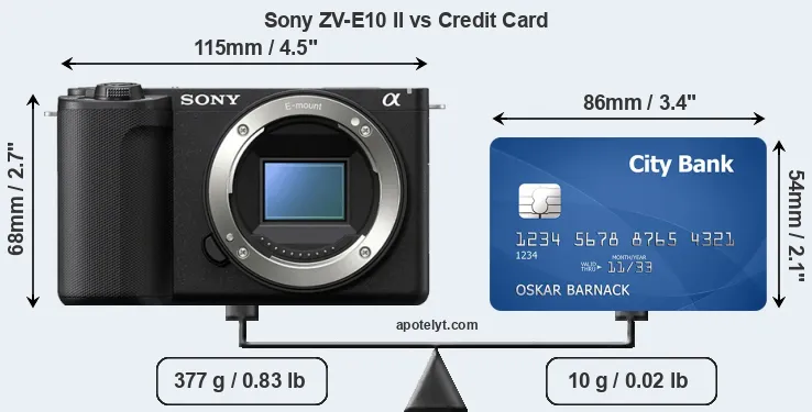 Sony ZV-E10 II vs credit card front